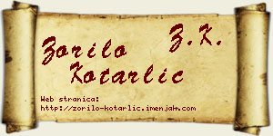 Zorilo Kotarlić vizit kartica